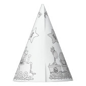 Train Birthday Party - Kleur uw eigen Pet Feesthoedjes (Achterkant)