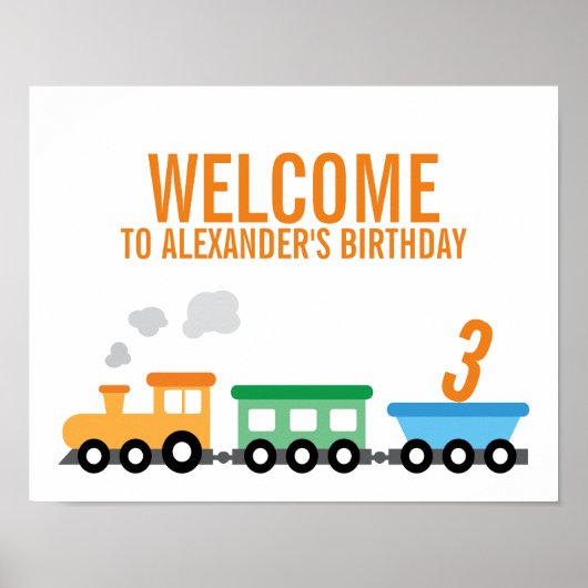 Train Birthday Party Poster (Voorkant)