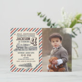 Train Birthday Photo Invitation (Debout devant)
