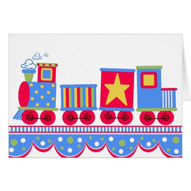 Train bleu et rouge de peu (Devant horizontal)