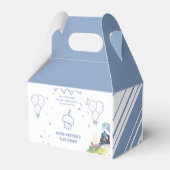 Train Blue Balloons Boy Whimsical Baby shower Bedankdoosjes (Achterkant)