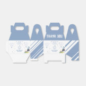 Train Blue Balloons Boy Whimsical Baby shower Bedankdoosjes (Uitgevouwen)