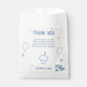 Train Blue Balloons Boy Whimsical Baby shower Bedankzakje (Voorkant)