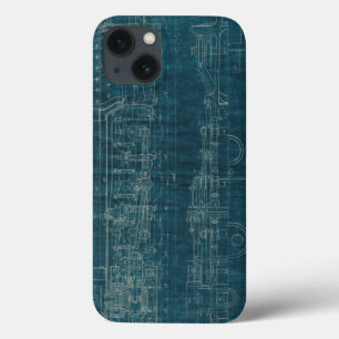 Train Blueprint I iPhone 13 Hoesje
