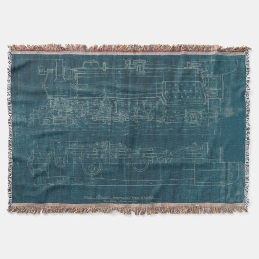 Train Blueprint I Deken (Voorkant)