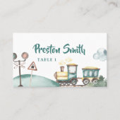 Train Boy 2e anniversaire Thème de la carte de pla (Dos)