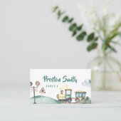 Train Boy 2e anniversaire Thème de la carte de pla (Debout devant)