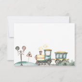 Train Boy 2e Carte de remerciements d'anniversaire (Dos)