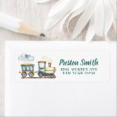 Train Boy 2e Étiquette de adresse d'anniversaire (En situation)