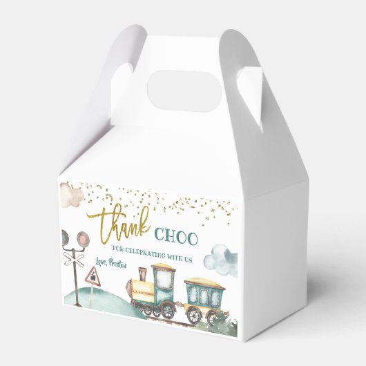 Train Boy Verjaardag Favor Geschenkdozen Bedankdoosjes (Voorkant Zijde)
