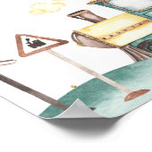 Train Boy Verjaardagstabel Nummer Kaart Poster (Hoek)