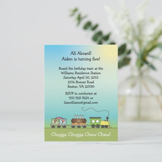 Train Cake & Ice Cream -Invitation de carte postal (Debout devant)