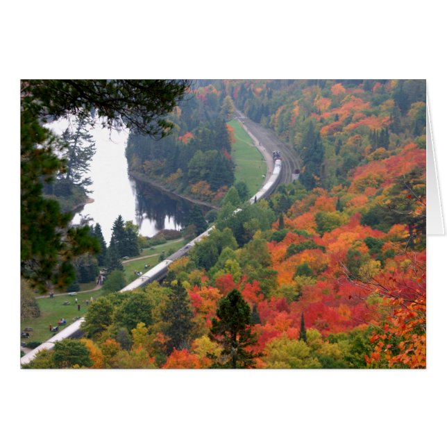 Train Campagne Photo de feuillage d'automne Note (Devant Horizontal)