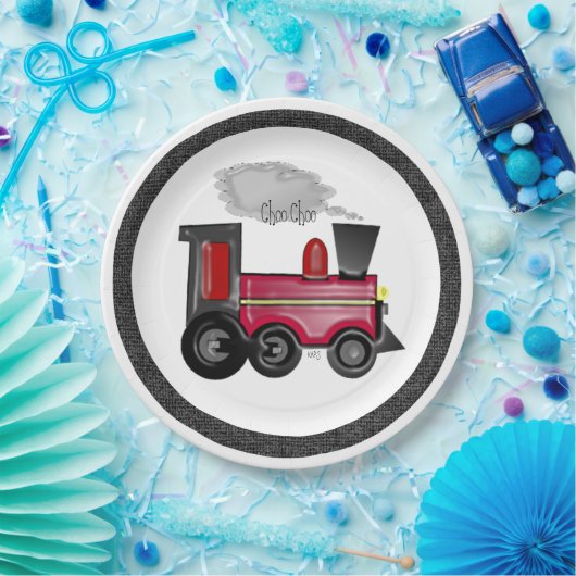 Train Choo Choo Papieren Bordje (Feest)