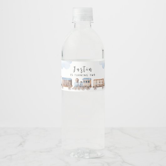 Train chugga chugga twee tweeëntwintigste verjaard waterfles etiket (Voorkant)