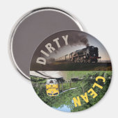 Train Clean Dirty Dishwaser Magnet Magneet (Voorkant / Achterkant)