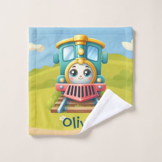 Train coloré mignon pour enfants (Gant de toilette)