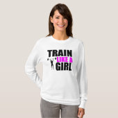 Train comme une fille - sweat - shirt à capuche de (Devant entier)