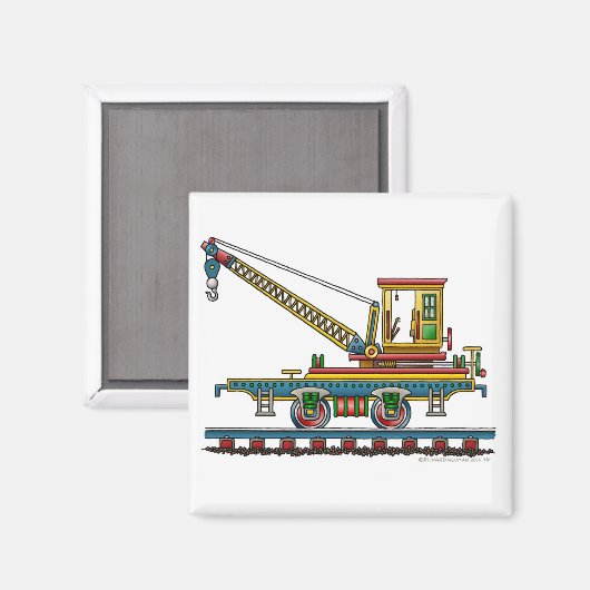 Train Crane Car Maintenance Magnets de voiture (Recto/Verso)