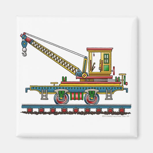Train Crane Car Maintenance Magnets de voiture (Devant)