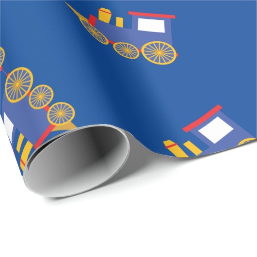 Train Cute Choo-Choo 1st Birthday Party Thema Cadeaupapier (Rol Hoek)