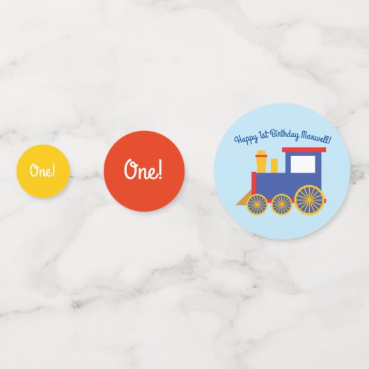 Train Cute Choo-Choo 1st Birthday Party Thema Confetti (Voorkanten)