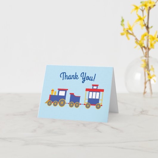 Train Cute Choo-Choo 1st Birthday Party Thema Kaart (Gele Bloem)