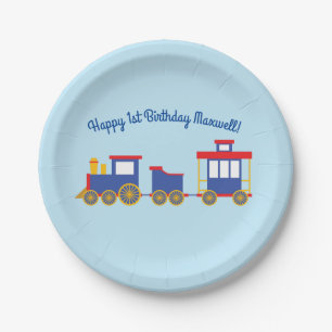 Train Cute Choo-Choo 1st Birthday Party Thema Papieren Bordje