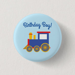 Train Cute Choo-Choo 1st Birthday Party Thema Ronde Button 3,2 Cm