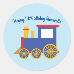 Train Cute Choo-Choo 1st Birthday Party Thema Ronde Sticker