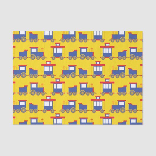 Train Cute Choo-Choo 1st Birthday Party Thema Tissuepapier (Voorkant)