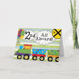 Train d'anniversaire 2e anniversaire Invitations d