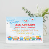 Train d'anniversaire invitation de deux ans (Debout devant)