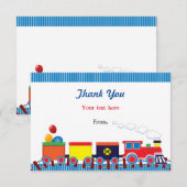 Train d'anniversaire pour enfants colorés Merci (Devant / Derrière)