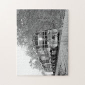 Train d'automne en B&W pittoresque Puzzle familial (Vertical)
