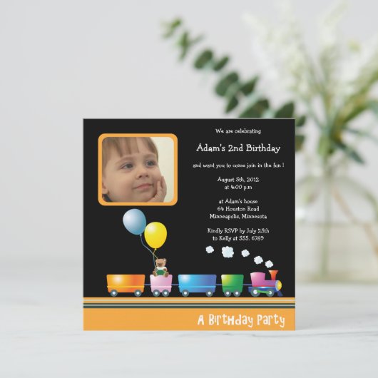 Train de Choo Choo - invitation de fête (Debout devant)