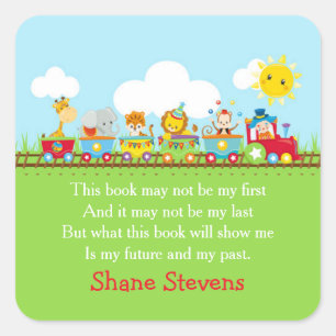 Train de cirque animal mignon en Sticker plaque ro