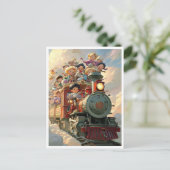 Train de jouet magique. Carte postale (Debout devant)