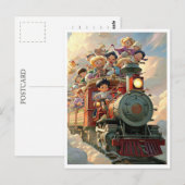 Train de jouet magique. Carte postale (Devant / Derrière)