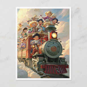 Train de jouet magique. Carte postale