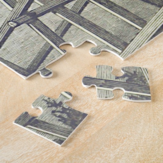 Train de locomotives historique sur un puzzle de p (Côté)