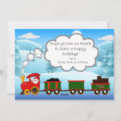 Train de Noël avec Carte photo de salutation de fu (Dos)