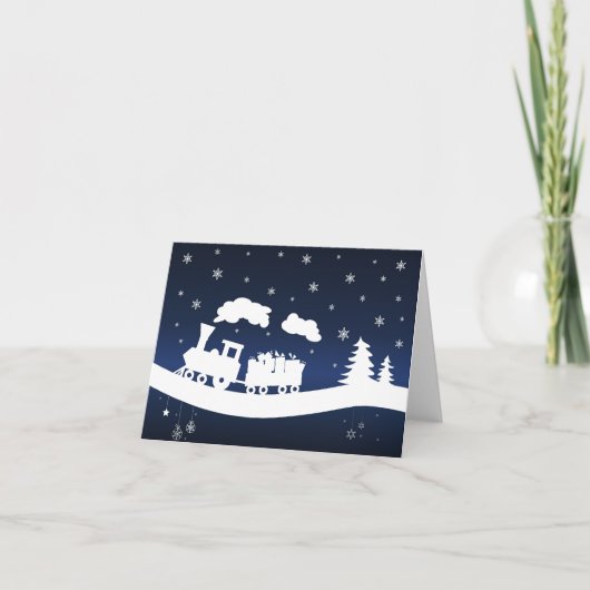 Train de Noël avec la carte de note de cadeaux (Devant)