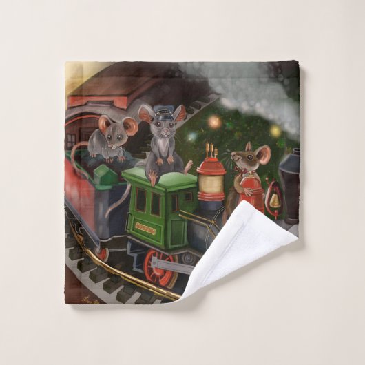 Train de vacances Merry Mouse (Gant de toilette)