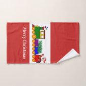 Train des Fêtes de Noël / Serviette rouge à main (Serviette à main)