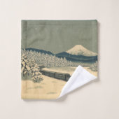 Train d'hiver Ukiyo-e (Gant de toilette)