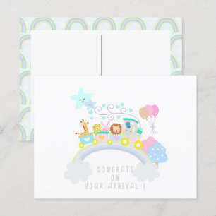 Train Dieren Wit Briefkaart