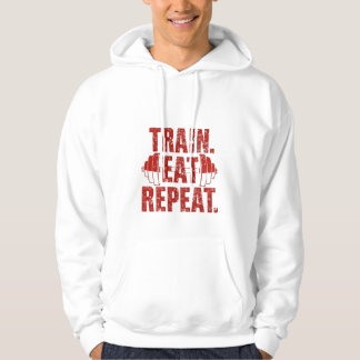 Train Eat Repeat-trui – Motiverende gymtrui Hoodie