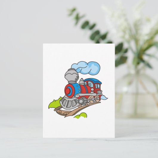 Train- en rode roodhemden en cadeautjes briefkaart (Staand voorkant)
