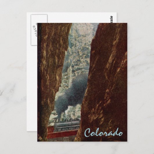 Train en Royal Gorge Crevice Carte postale (Devant / Derrière)